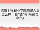 德州工程职业学院师资力量怎么样，名气如何(师资与名气)