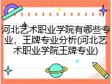 河北艺术职业学院有哪些专业，王牌专业分析(河北艺术职业学院王牌专业)