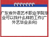 广东省外语艺术职业学院毕业可以找什么样的工作(广外艺毕业去向)