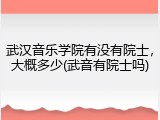 武汉音乐学院有没有院士，大概多少(武音有院士吗)