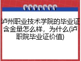 泸州职业技术学院的毕业证含金量怎么样，为什么(泸职院毕业证价值)