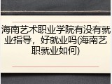 海南艺术职业学院有没有就业指导，好就业吗(海南艺职就业如何)