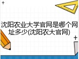 沈阳农业大学官网是哪个网址多少(沈阳农大官网)