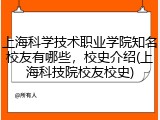 上海科学技术职业学院知名校友有哪些，校史介绍(上海科技院校友校史)