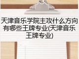 天津音乐学院主攻什么方向有哪些王牌专业(天津音乐王牌专业)