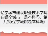 辽宁城市建设职业技术学院在哪个城市，是本科吗，第几批(辽宁城院是本科吗)