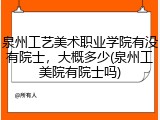 泉州工艺美术职业学院有没有院士，大概多少(泉州工美院有院士吗)