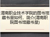 渭南职业技术学院的图书馆藏书量如何，简介(渭南职院图书馆藏书量)