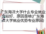 广东海洋大学什么专业就业比较好，原因是啥(广东海洋大学就业优势专业原因)