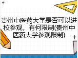 贵州中医药大学是否可以进校参观，有何限制(贵州中医药大学参观限制)