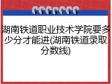 湖南铁道职业技术学院要多少分才能进(湖南铁道录取分数线)