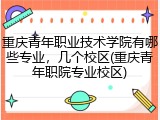 重庆青年职业技术学院有哪些专业，几个校区(重庆青年职院专业校区)
