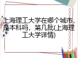 上海理工大学在哪个城市，是本科吗，第几批(上海理工大学详情)