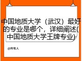 中国地质大学（武汉）最好的专业是哪个，详细阐述(中国地质大学王牌专业)