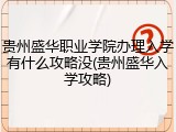 贵州盛华职业学院办理入学有什么攻略没(贵州盛华入学攻略)