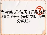 青岛城市学院历年录取分数线深度分析(青岛学院历年分数线)