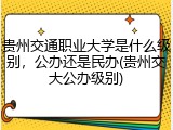 贵州交通职业大学是什么级别，公办还是民办(贵州交大公办级别)