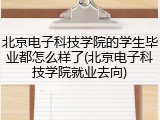北京电子科技学院的学生毕业都怎么样了(北京电子科技学院就业去向)