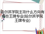哈尔滨学院主攻什么方向有哪些王牌专业(哈尔滨学院王牌专业)