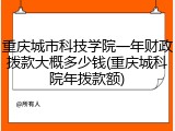 重庆城市科技学院一年财政拨款大概多少钱(重庆城科院年拨款额)