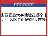 山西农业大学地址在哪个市，什么区县(山西农大在哪)