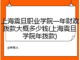 上海震旦职业学院一年财政拨款大概多少钱(上海震旦学院年拨款)