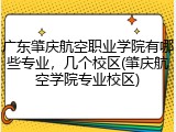 广东肇庆航空职业学院有哪些专业，几个校区(肇庆航空学院专业校区)