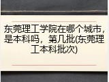 东莞理工学院在哪个城市，是本科吗，第几批(东莞理工本科批次)