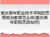 重庆青年职业技术学院的思想政治教育怎么样(重庆青年职院思政如何)