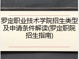 罗定职业技术学院招生类型及申请条件解读(罗定职院招生指南)