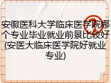 安徽医科大学临床医学院哪个专业毕业就业前景比较好(安医大临床医学院好就业专业)