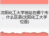 沈阳化工大学地址在哪个市，什么区县(沈阳化工大学位置)