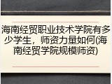 海南经贸职业技术学院有多少学生，师资力量如何(海南经贸学院规模师资)