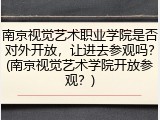 南京视觉艺术职业学院是否对外开放，让进去参观吗？(南京视觉艺术学院开放参观？)