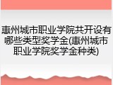惠州城市职业学院共开设有哪些类型奖学金(惠州城市职业学院奖学金种类)