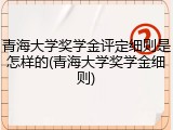 青海大学奖学金评定细则是怎样的(青海大学奖学金细则)
