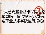 北京信息职业技术学院含金量量吗，值得报吗(北京信息职业技术学院值得报吗)