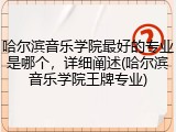 哈尔滨音乐学院最好的专业是哪个，详细阐述(哈尔滨音乐学院王牌专业)