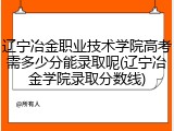 辽宁冶金职业技术学院高考需多少分能录取呢(辽宁冶金学院录取分数线)