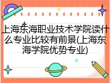 上海东海职业技术学院读什么专业比较有前景(上海东海学院优势专业)