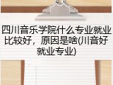 四川音乐学院什么专业就业比较好，原因是啥(川音好就业专业)