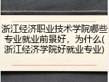 浙江经济职业技术学院哪些专业就业前景好，为什么(浙江经济学院好就业专业)