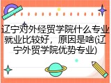 辽宁对外经贸学院什么专业就业比较好，原因是啥(辽宁外贸学院优势专业)