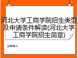 河北大学工商学院招生类型及申请条件解读(河北大学工商学院招生简章)