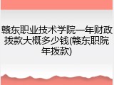 赣东职业技术学院一年财政拨款大概多少钱(赣东职院年拨款)