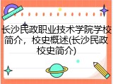 长沙民政职业技术学院学校简介，校史概述(长沙民政校史简介)