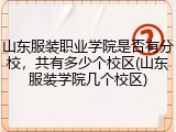 山东服装职业学院是否有分校，共有多少个校区(山东服装学院几个校区)