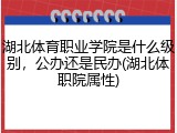 湖北体育职业学院是什么级别，公办还是民办(湖北体职院属性)