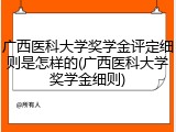 广西医科大学奖学金评定细则是怎样的(广西医科大学奖学金细则)