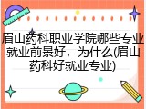 眉山药科职业学院哪些专业就业前景好，为什么(眉山药科好就业专业)